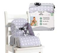 BabyToLove Travel Up Baby Booster Seat and Storage | Lightweight On the Go and Easy to Carry | White Stars