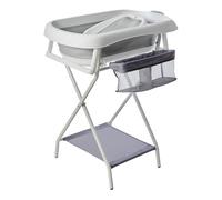 babywann Nacelle pliable avec cadre de 80 cm, avec support, sans danger pour les nouveau-nés, grise avec plateau de baignoire