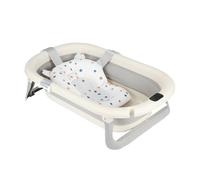 Babywanne Faltbar Mit Coussin flottant à motif mignon - babybadewanne Xxl Mit Badethermometer - Von Der Geburt Bis 3 Jahre - Baby Bathtub - Cadeau De Naissance Fille Ou Garçon (Gris)