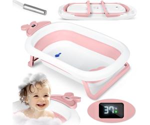Babywanne mit Thermometer RK-282, weiß-rosa