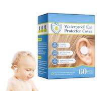 babyy Shower Ear Stickers - 60 Pieces Waterproof Swimming Protection, Ultra-Thin Polyethylene Finish, 6.9x4.4cm Compact Size + 52g Net Weight, High Performance PE Polymer- For newborns Bathing