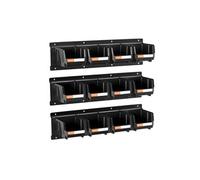 Bac à Bec Mural Lot de 12 Compacts et Polyvalents Avec 3 Rails Métalliques
