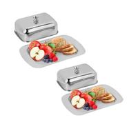 Bac à beurre pack de 2 avec couvercle bac à beurre en acier inoxydable porte - beurre garde - beurre conteneur à fromage garde - fromage boîte de stockage de beurre, boite a beurre pour frigo