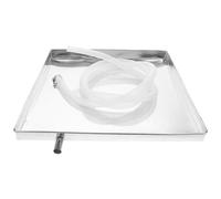 Bac à Climatiseur Carré Argenté en Acier Inoxydable, Lot de 1 Set