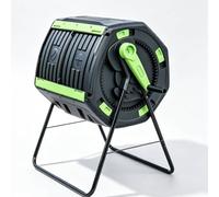 Bac à Compost Bio Double Compartiment pour Jardin et Terrasse | Composteur de Jardin Rotatif 200L à Rotation Facile pour Gazon et Épluchures de Légumes avec Châssis(Green)