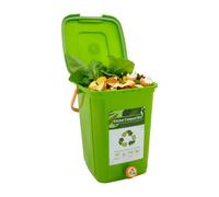 Bac à compost de cuisine de 20 l avec plaque filtrante et robinet, seau à compost anti-odeurs pour cuisine, balcon, jardin - Double couvercle avec joint en silicone, plaque filtrante, poignée de