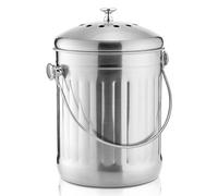 ENLOY Bac à compost pour comptoir de cuisine, seau à compost d'intérieur en acier inoxydable de 5 litres pour comptoir de cuisine, seau à compost inodore pour déchets alimentaires de cuisine avec