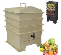 Bac à compost réglable avec plusieurs plateaux, aération améliorée pour un recyclage efficace, idéal pour le jardin, la cour et le balcon
