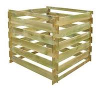 vidaXL Bac à Compost Carré à Lattes 0,54 m³ Composteur de Jardin Sol Bois