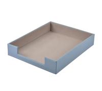 Bac à courrier en cuir, organiseur de fournitures de bureau pour courrier, fichiers, magazines, bijoux, cosmétiques, boîte de rangement empilable multi-usages, gris