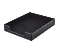 Bac à courrier en cuir, organiseur de fournitures de bureau pour courrier, fichiers, magazines, bijoux, cosmétiques, boîte de rangement empilable pour bureau, noir
