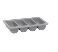 Bac à couverts - GN1/1 - Polypropylène - 4 compartiments - Gris