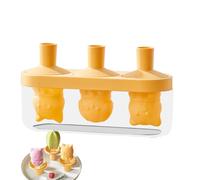 Bac à crème glacée, moule à glace en silicone en forme de chat à 3 cavités pour tout-petits - Outils spécialisés gadgets pour enfants, tout-petits, journées chaudes, fruits, camping, boisson