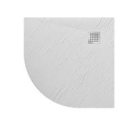 Bac à douche 90x90x2,6 CM Demi-Circulaire Blanc Effet Pierre mod. Blend