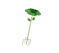 Bac à eau décoratif pour oiseaux pour jardin, piquet de fleur en métal avec support au sol, 80 cm de haut pour espaces extérieurs, plateau à oiseaux de jardin, mangeoire de cour, bol d'alimentation