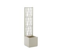 Stefanplast Bac à fleur ETHICA Carré avec treillis Craie 38 L 36x36xh140 cm