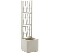 Stefanplast Bac à fleur ETHICA Carré avec treillis Craie 38 L 36x36xh140 cm