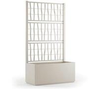 Bac a fleur Ethica rectangulaire 80 cm avec treillis craie Blanc G