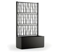 Bac à fleur ethica rectangulaire 80 cm avec treillis graphite STEFANPLAST
