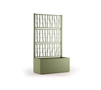 Bac a fleur Ethica rectangulaire 80 cm avec treillis vert