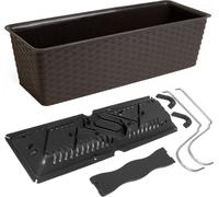 Bac à fleurs 49x16x17,5 cm 12 litres Système d'auto-arrosage Balustrade Bac de balcon Ratolla Pot de fleurs Umbra