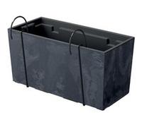 Bac à fleurs avec crochets et insert Prosperplast Urbi Case Beton Effect DUC400EW-S433 - couleur Anthracite anthracite G