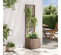 vidaXL Jardinière avec treillis Marron clair 36x36x140 cm PP