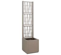 Jardinière Vidaxl Avec Treillis Marron Clair 36x36x140 Cm En Pp