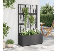 vidaXL Jardinière avec treillis, lit surélevé et bac à fleurs 368779 Blanc PP