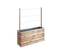 Bac à fleurs avec treillis teinté brun LIGN Z - Cerland