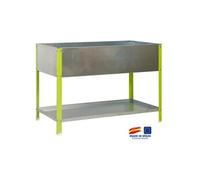 - bac à fleurs avec une étagère 850x1200x400mm 150l vert/galva - urban garden top