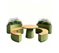 Bac à fleurs Banc de jardinière d'extérieur | Parterre de fleurs, place municipale, tables, chaises, bancs, bacs à fleurs, combinaison de clôture