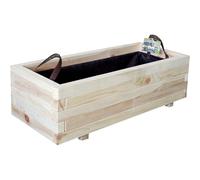 Bac À Fleurs Bardane - Epaisseur Des Planches 3cm - Bois Brut - Poignées Intégrées - Feutre Géotextile Inclus - Limite Mauvaises Herbes - 6 Dimensions (32 L, 64 L, 111 L, 55 L, 80 L, 151 L)