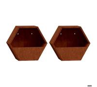 Bac à fleurs&cache-pots,PARAJIE,Moderne Jardinières murales 2 pcs Rouillé Acier corten 46x10x40 cm@628833