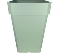 Bac à fleurs carré RIVIERA SOLEILLA - Plastique - Hauteur 53 cm - Vert argile