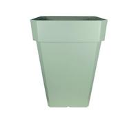 Bac a fleurs carré SOLEILLA - Plastique - Hauteur 53 cm - Vert argile