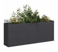 Bac à Fleurs et Légumes - Grande Capacité - Noir Jardinière noir 200x40x80cm acier laminé à froid CL7247332