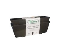 Bac a fleurs EVA - Lot 2 jardinieres - Plastique - 57 cm - Gris