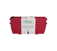 RiViERA Bac à fleurs Riviera Eva – Lot de 2 jardinières, plastique 57 cm – Rouge