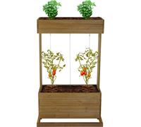 Bac à fleurs HWC-L72, 145x85x50cm Outdoor Sapin Bois FSC®, brun