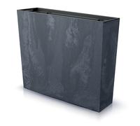 Jardinière de Balcon Bac à Fleurs avec Insert Pot de Fleur Cache Pot bac d'interieur - 58 x 18 x 50 cm - Anthracite- Aspect béton poignées Pratiques intérieur extérieur