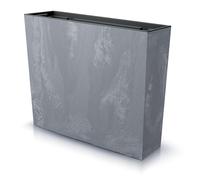 Jardinière de Balcon Bac à Fleurs avec Insert Pot de Fleur Cache Pot bac d'interieur - 58 x 18 x 50 cm - Gris Fonce- Aspect béton poignées Pratiques intérieur extérieur