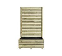 Bac à fleurs rectangulaire à panneau occultant en bois 80x40x133cm KUB 80 occultant Jardip