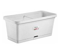 Bac à fleurs rectangulaire NATURAL - 66L - 80 cm - Plastique - Blanc Blanc G