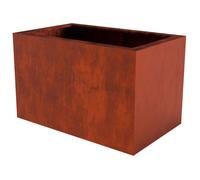 Bac à fleurs retangulaire en acier corten 189L