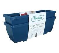 Bac A Fleurs Riviera Eva - Lot 2 Jardinieres - Plastique - 57 Cm - Bleu Bleu G