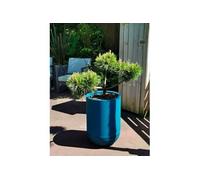 Bac a fleurs rond GRANIT TULIPE - Plastique - Diametre 40 cm - Bleu