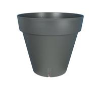 Bac À Fleurs Rond Riviera Loft - Plastique - Diamètre 30 Cm - Gris Gris