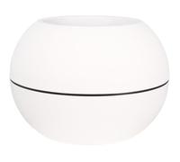 Pot En Plastique Boule Effet Granit 40 Cm Blanc
