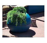 Bac à fleurs rond RIVIERA GRANIT BOULE - Plastique - Diamètre 40 cm - Bleu